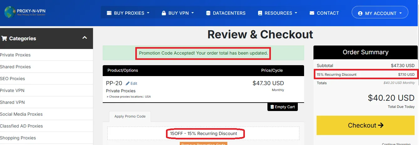 Proxy n vpn 15% off promo code