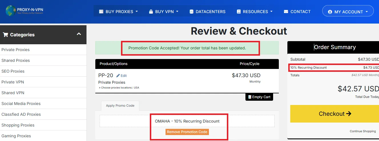 Proxy n vpn 10% off discount code